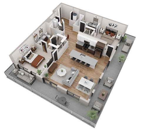 bedroom floor plan an in 3d